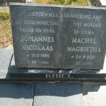 KRIEL Johannes Nicolaas 1895-1986 &amp; Machel Magrietha 1902-1991