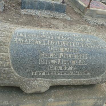 MERWE Elizabeth Magdalena, van der nee LUDIK 1920-1948