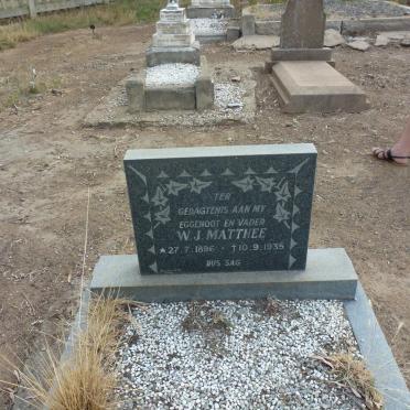 MATTHEE W.J. 1896-1935
