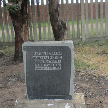 MATHEE Martha Catharina Albertha nee OOSTHUIZEN 1902-1933