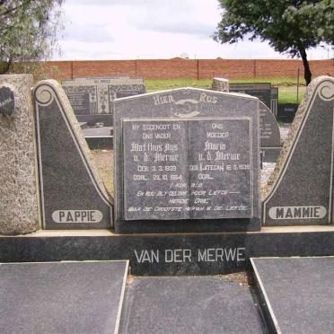 MERWE Matthys Uys, van der 1939-1964 & Maria LATEGAN 1939-