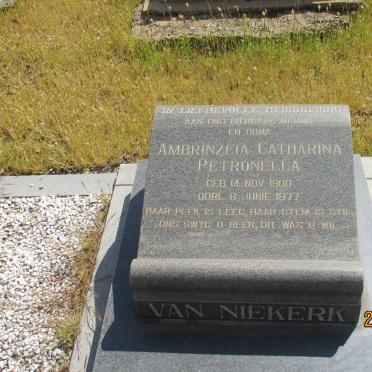 NIEKERK Ambrinzeia Catharina Petronella, van 1900-1977