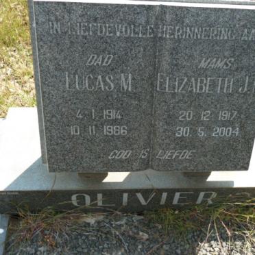 OLIVIER Lucas M. 1914-1986 &amp; Elizabeth J.M. 1917-2004