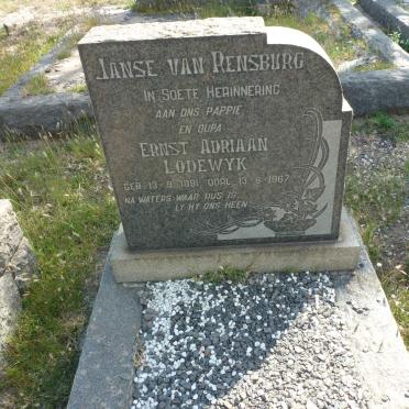 RENSBURG Ernst Adriaan Lodewyk, Janse van 1891-1967