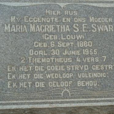 SWART Maria Magrietha S.E. nee LOUW 1880-1955