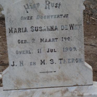 THERON Maria Susanna de Wet 1901-1909