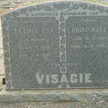 VISAGIE Christoffel J. 1897-1986 &amp; Letitia E.J. SCHMIDT 1894-1959