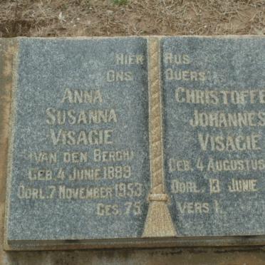 VISAGIE Christoffel Johannes 1886-1957 &amp; Anna Susanna VAN DEN BERGH 1889-1953