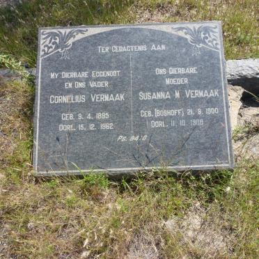 VERMAAK Cornelius 1895-1962 &amp; Susanna M. BOSHOFF 1900-1988