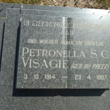 VISAGIE Petronella S.C. nee DU PREEZ 1914-1987