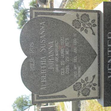 VENTER Albertha Susanna Johanna nee VAN RENSBURG 1920-1979