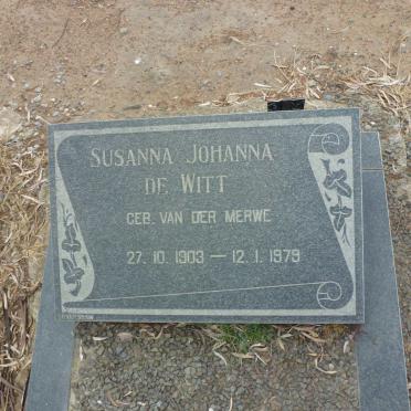 WITT Susanna Johanna, de nee VAN DER MERWE 1903-1979