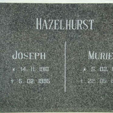 HAZELHURST Joseph 1910-1995 &amp; Muriel 1916-1998