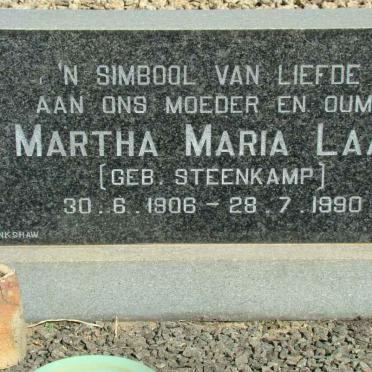 LAAS Martha Maria nee STEENKAMP 1906-1990