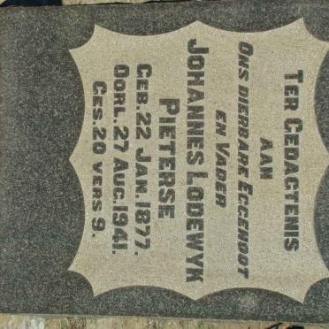 PIETERSE Johannes Lodewyk 1877-1941