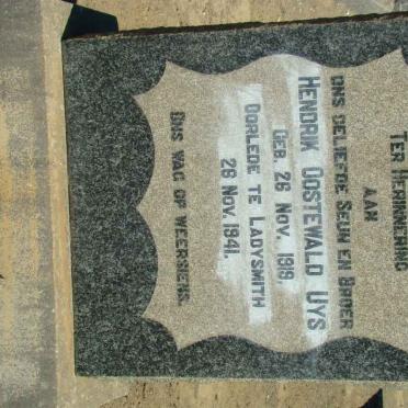 UYS Hendrik Oostewald 1919-1941
