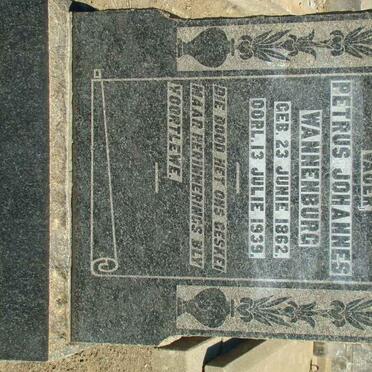 WANNENBURG Petrus Johannes 1862-1939