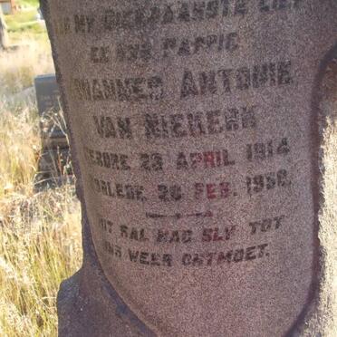 NIEKERK Johannes Antonie, van 1914-1958