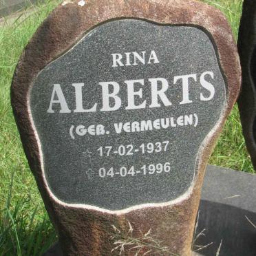 ALBERTS Rina nee VERMEULEN 1937-1996