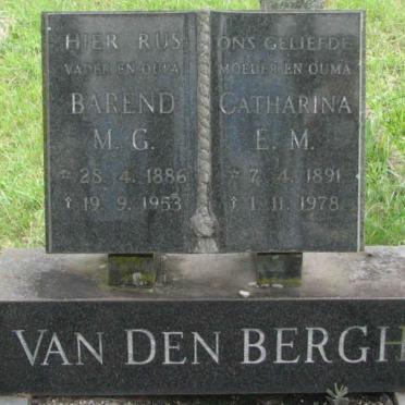 BERGH Barend M.G., VAN DEN 1886-1953 &amp; Catharina E.M. 1891-1978