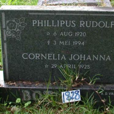 BOTHA Phillipus Rudolf 1920-1994 &amp; Cornelia Johanna 1925-