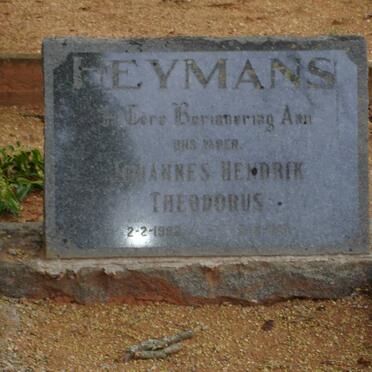HEYMANS Johannes Hendrik Theodoris 1902-1991