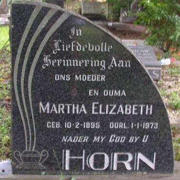 HORN Martha Elizabeth 1895-1973