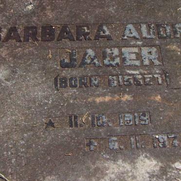 JAGER Barbara Audrey nee BISSET 1919-1979