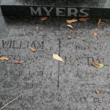 MYERS William George 1930-1990 &amp; M MACDALE 1932-