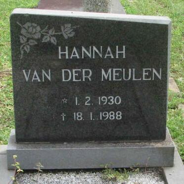 MEULEN Hannah, van der 1930-1988