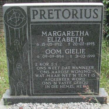 PRETORIUS Gielie 1914-1999 &amp; Margaretha Elizabeth 1912-1995