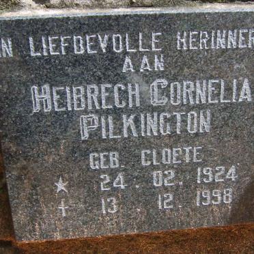PILKINGTON Heibrech Cornelia nee CLOETE 1924-1998