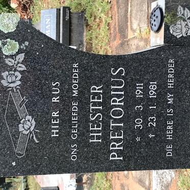 PRETORIUS Hester 1911-1981