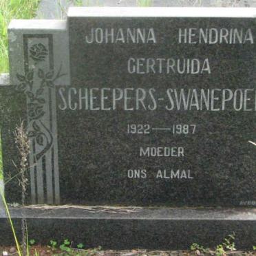 SWANEPOEL Johanna Hendrina Gertruida, SCHEEPERS 1922-1987