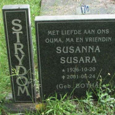 STRYDOM Susanna Susara nee BOTHA 1926-2001