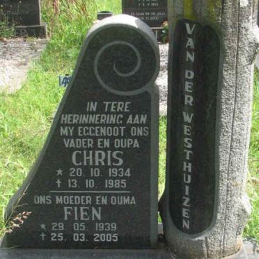 WESTHUIZEN Chris, van der 1934-1985 &amp; Fien 1939-2005