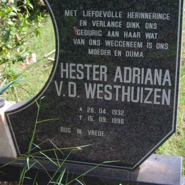 WESTHUIZEN Hester Adriana, v.d. 1932-1998