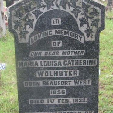 WOLHUTER Maria Louisa Catherine 1856-1922