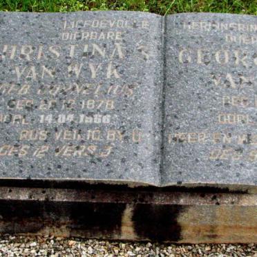 WYK George M.D., van 1868-196? &amp; Christina S. CORNELIUS 1878-1966