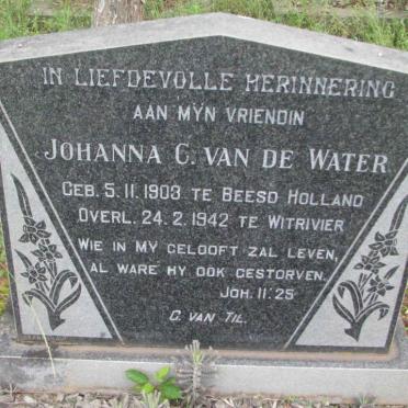 WATER Johanna C., van de 1903-1942