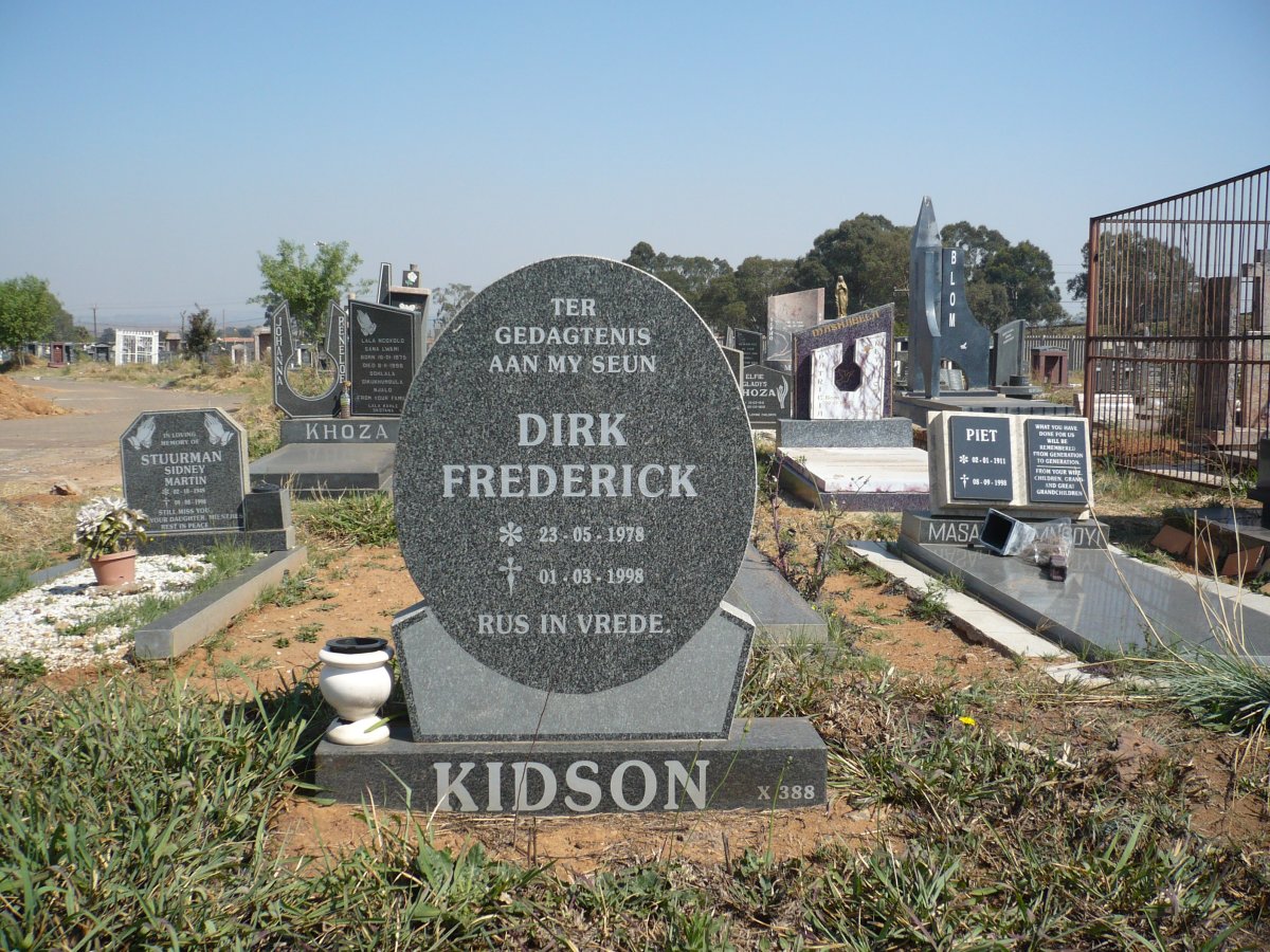 KIDSON Dirk Frederick 1978-1998