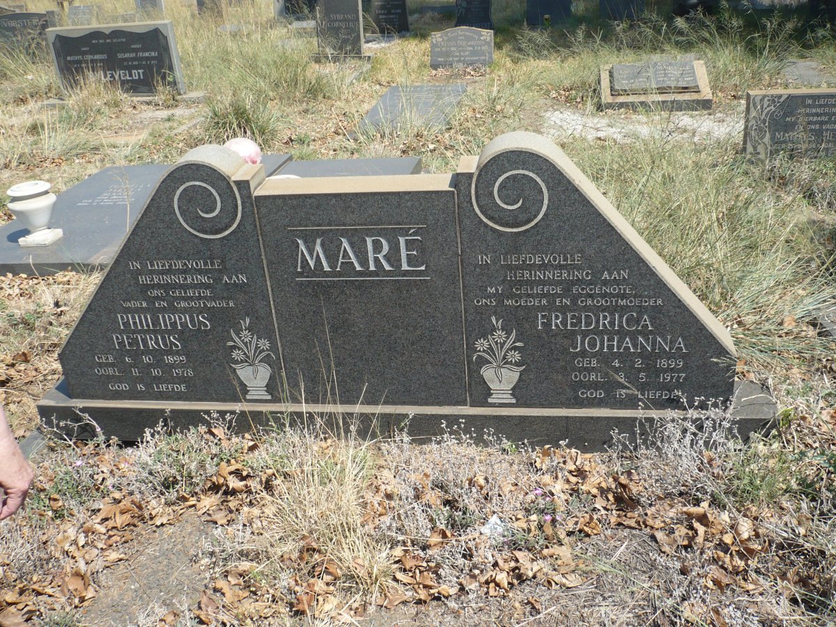 MARé Philippus Petrus 1899-1978 & Fredrica Johanna 1899-1977