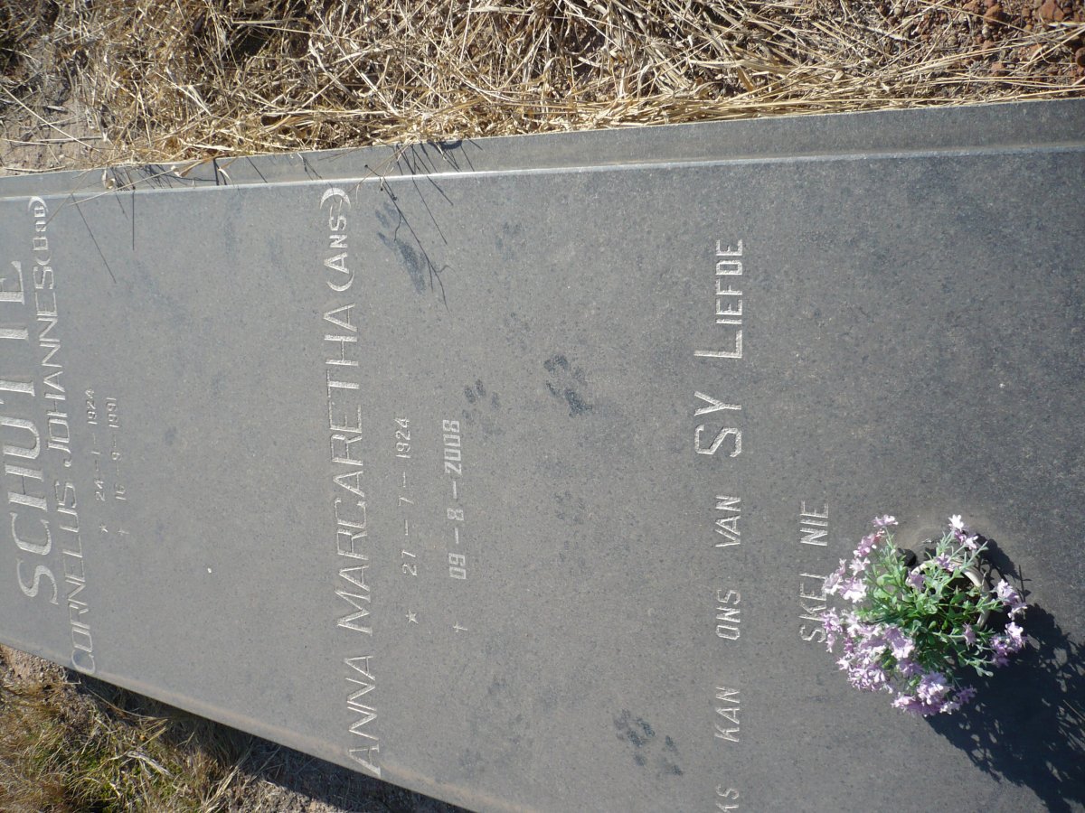 SCHUTTE Cornelius Johannes 1924-1991 & Anna Margaretha 1924-2008