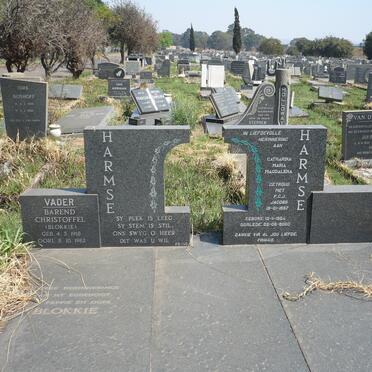 HARMSE Barend Christoffel 1918-1982 &amp; Catharina Maria Magdalena JACOBS formerly HARMSE 1924-2000