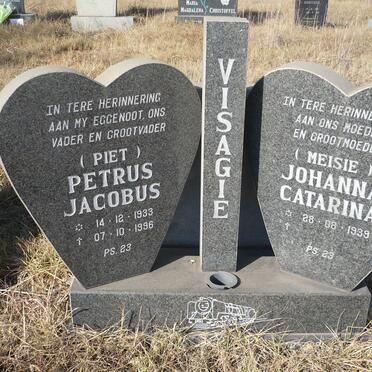 VISAGIE Petrus Jacobus 1933-1996 &amp; Johanna Catarina 1939-