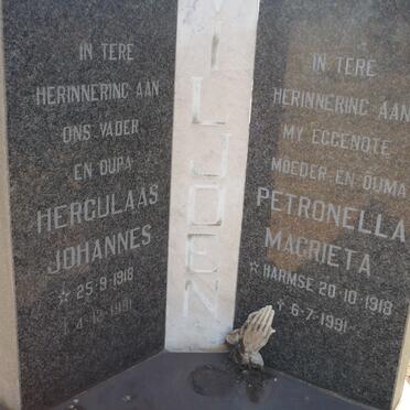 VILJOEN Herculaas Johannes 1918-1981 &amp; Petronella Magrieta HARMSE 1918-1991