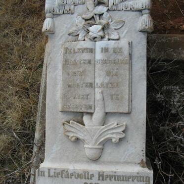 WANNENBURG Dina Maria nee UYS 1883-1918