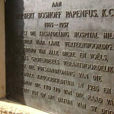 PAPENFUS Herbert Boshoff 1865-1937