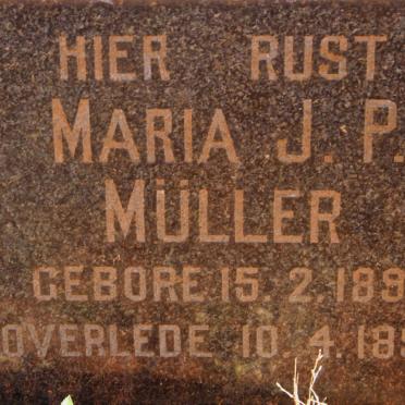 MULLER Maria J.P. 1891-1892