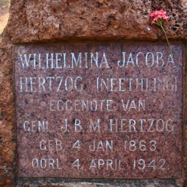 HERTZOG Wilhelmina Jacoba nee NEETHLING 1863-1942 
